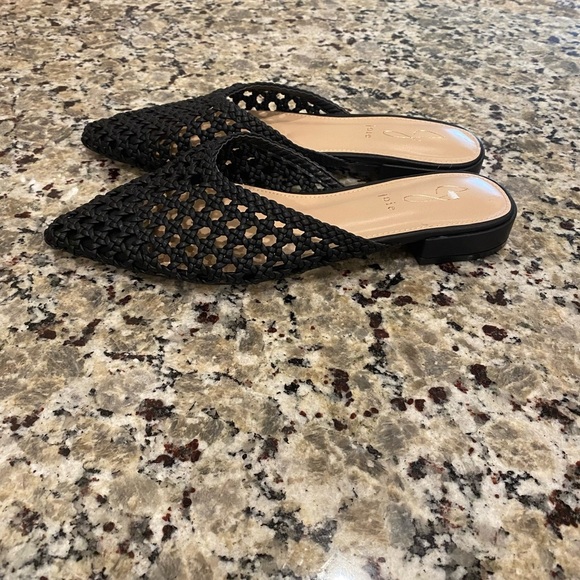 Joie Behold black woven leather slip-on mules - Picture 4 of 10